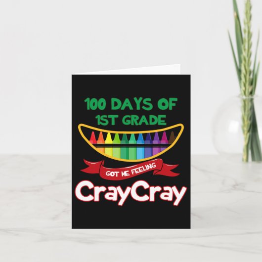 1年生の得Crayおもしろいの100感じ日 カード (正面)