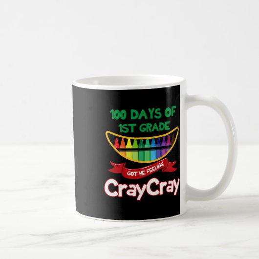 1年生の得Crayおもしろいの100感じ日 コーヒーマグカップ (右)
