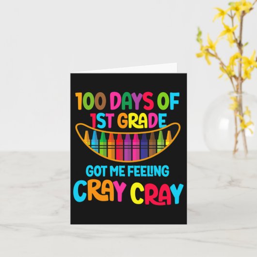 1年生の得Cray Teaの100感じ日 カード (黄色い花)