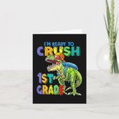 1年生の恐竜の子供をTに押し戻す準備ができている カード (正面)