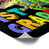 1年生の恐竜の子供をTに押し戻す準備ができている ポスター (角)