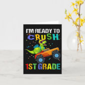 1年生の恐竜を1年生の最初の日に粉砕する カード (黄色い花)