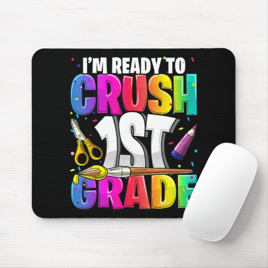 1年生の新学期・アート・キを倒す準備ができている マウスパッド (マウス)