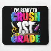 1年生の新学期・アート・キを倒す準備ができている マウスパッド (正面)