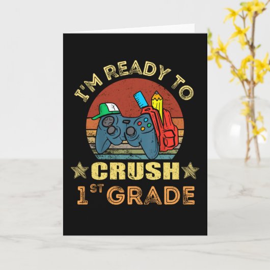 1年生の新学期 カード (黄色い花)