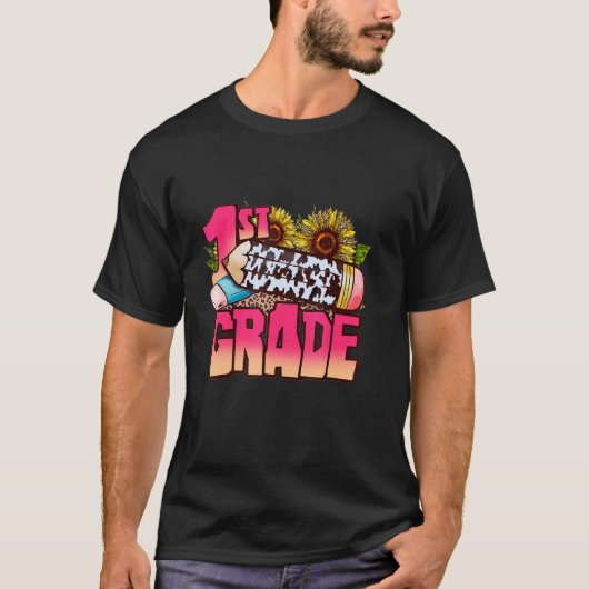 1年生の新学期 西部革ヒョウ柄 Tシャツ (正面)
