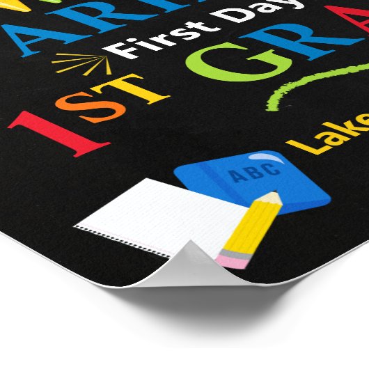 1年生の最初の日のサイン–1年生 ポスター (角)