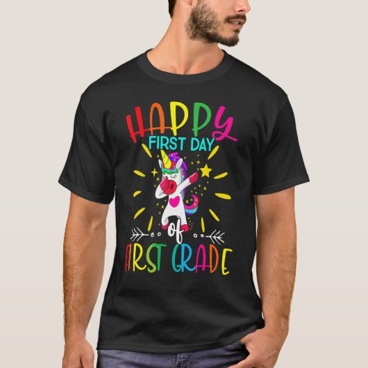 1年生の最初の日先生ユニコーン戻るSc Tシャツ (正面)