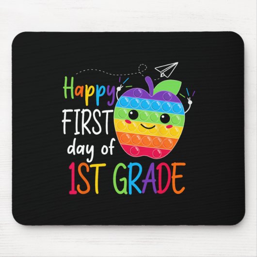 1年生の最初の日先生女の子の男の子戻る マウスパッド (正面)