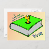 1年生の本虫 – 私は学校が好き ポストカード (正面/裏面)