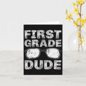 1年生の男Scに戻る学校のギフトの最初の日 カード (黄色い花)