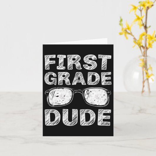 1年生の男Scに戻る学校のギフトの最初の日 カード (黄色い花)