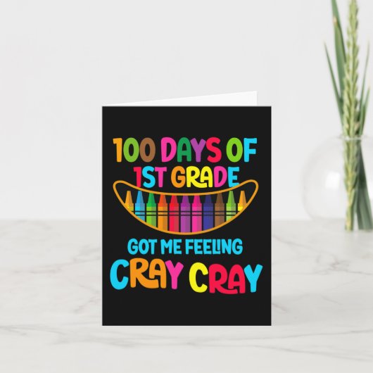 1年生の私のCray Crの幸せ100得の感じ日 カード (正面)