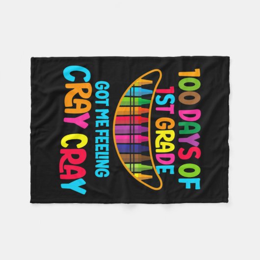 1年生の私のCray Crの幸せ100得の感じ日 フリースブランケット (正面(横))