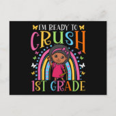 1年生の黒人少女の初日をつぶす準備完了 ポストカード (正面)