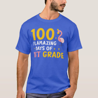 1年生の100日間フラミンゴf tシャツ