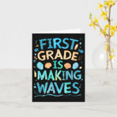 1年生は波を作っている新学期キッズ カード (黄色い花)