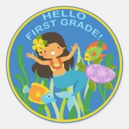 1年生やあ!新学期人魚 ラウンドシール
