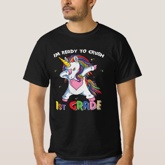 1年生をやっつけろ ユニコーン かわいい スクールキッズ Tシャツ (正面)