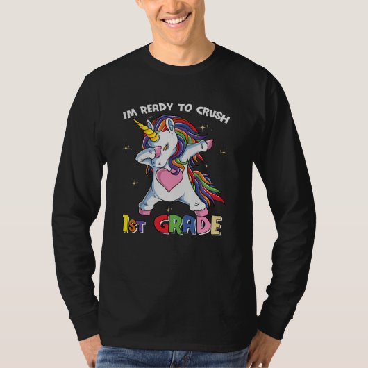 1年生をやっつけろ ユニコーン かわいい 学校 キッズ Tシャツ (正面)