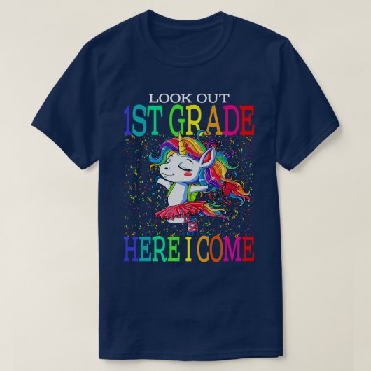 1年生を見てIユニコーン来バックSch Tシャツ (デザイン正面)