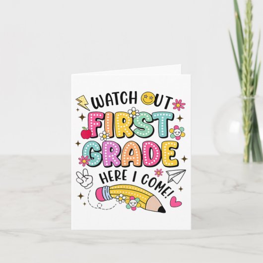 1年生を見守る私の来新学期 カード (正面)