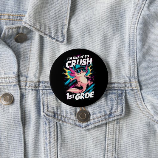 1年生アクソロトルバックスクールを潰す準備ができている 缶バッジ (インサイチュ)