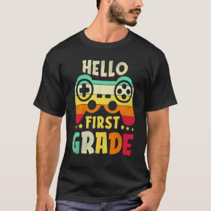 1年生ゲーマーのおめでとう!学校が始まるよ 初めての給食の日 Tシャツ