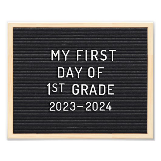 1年生サインの初日スクールの初日 フォトプリント            (正面)