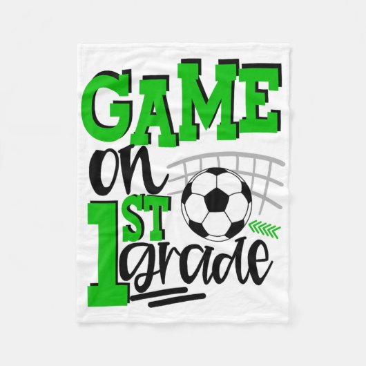 1年生サッカーCk通学初日 フリースブランケット (正面)