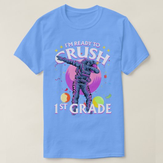 1年生ダビング宇宙飛行士新学期読Im Tシャツ (デザイン正面)