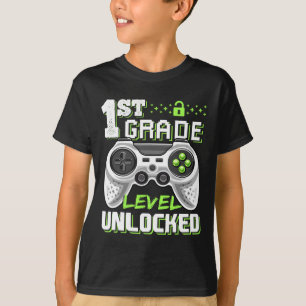 1年生レベル アンロック ビデオゲーム バックトゥスクール Tシャツ