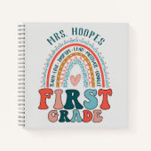 1年生先生ギフトハードカバー虹スパイラル ノートブック (正面)