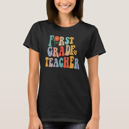 1年生先生レトロ新学期先生 Tシャツ (正面)
