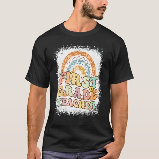 1年生先生レトロGroovy 1年生ティーチン Tシャツ (正面)