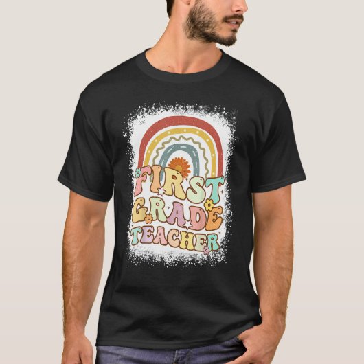 1年生先生レトロGroovy 1年生ティーチン Tシャツ (正面)