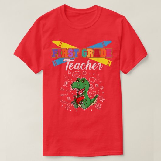 1年生先生小学校教育者T-S Tシャツ (デザイン正面)