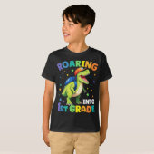 1年生恐竜Tレックスの学校生活スタート Tシャツ (正面フル)
