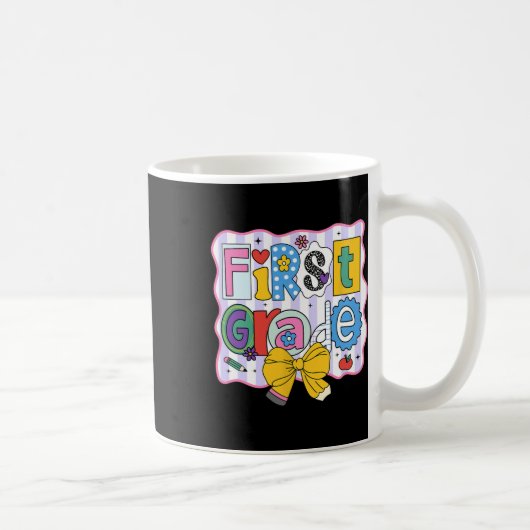 1年生新学期かわいい文字 コーヒーマグカップ (右)