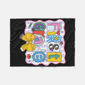 1年生新学期かわいい文字 フリースブランケット (正面(横))