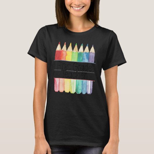 1年生新学期かわいい水彩筆 Tシャツ (正面)