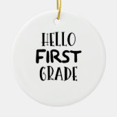 1年生新学期hello 1年生先生 セラミックオーナメント (正面)
