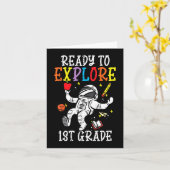 1年生1年生のDaを探検する準備ができている子供宇宙飛行士 カード (黄色い花)