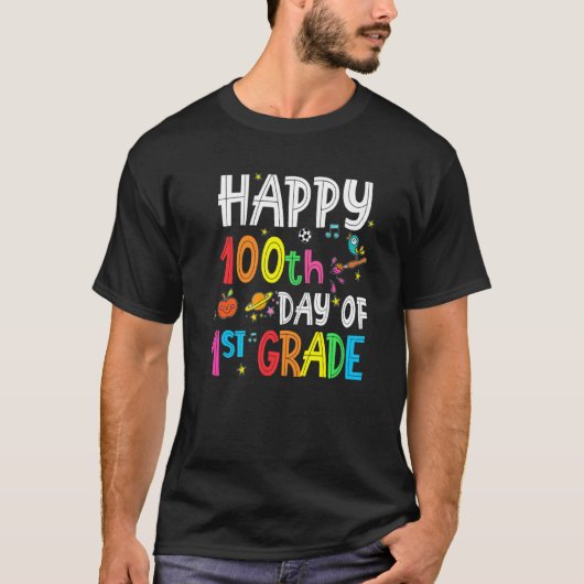 1年生100年代の幸せな100日目Sm学校 Tシャツ (正面)