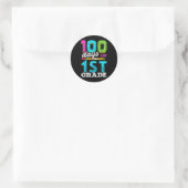 1年生100日目ギフトSchの100日 ラウンドシール (バッグ)