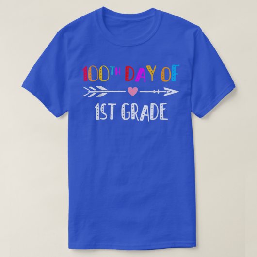 1年生100日目先生100日茶 Tシャツ (デザイン正面)