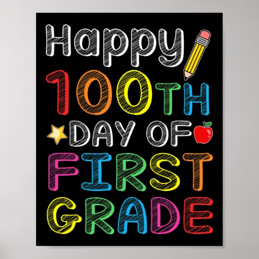 1年生100日目 – 100カラフル日 ポスター (正面)