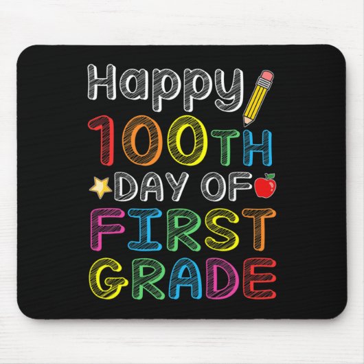 1年生100日目 – 100カラフル日 マウスパッド (正面)