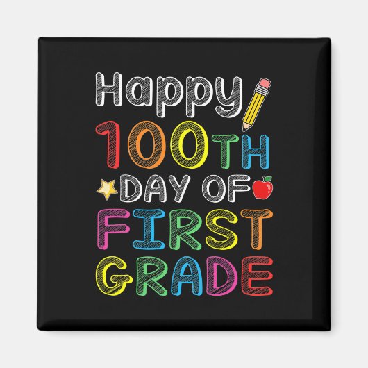 1年生100日目 – 100カラフル日 マグネット (正面)