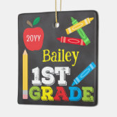 1年生Keepsake Chalkboard Kidsのカラフル写真 セラミックオーナメント (左)